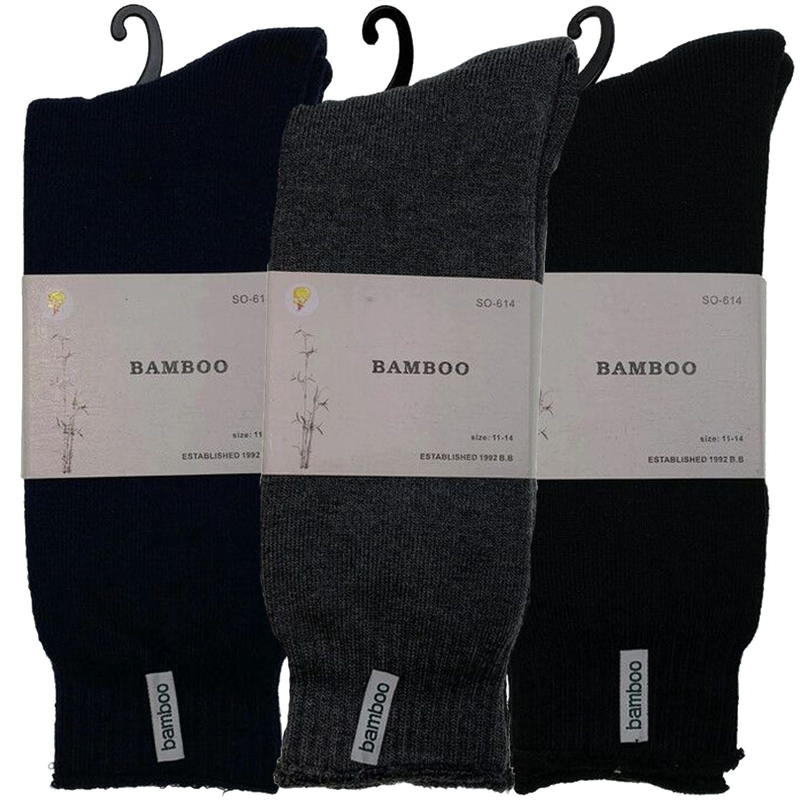 3 Pairs Men's Bamboo Work Socks - Assorted Colours